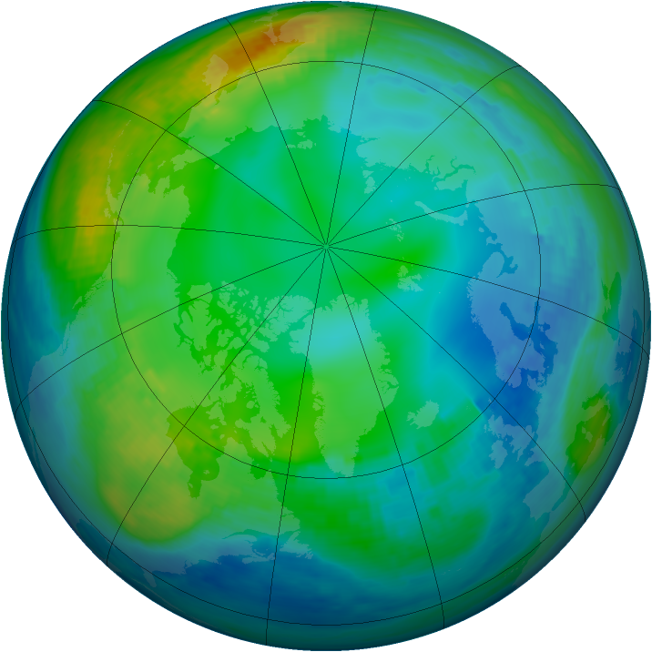 Arctic ozone map for 24 November 1991